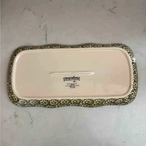 Temptations Presentable Ovenware by Tara~Old World~Serving Platter Ceramic Green - Picture 5 of 9